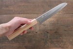 Seisuke Acier argenté NO.3 Santoku  165mm Fleurs de cerisier Manipuler - japanny-FR