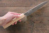 Seisuke Acier argenté NO.3 Santoku  165mm Fleurs de cerisier Manipuler - japanny-FR