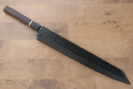 Sakai Takayuki Fujisan Acero Blanco No.2 Honyaki Kiritsuke Yanagiba Cuchillo Japones 300mm Mango de Ebano con anillo Con funda - japanny-FR