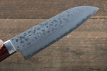 Kunihira Sairyu VG10 Damas Petit Santoku  135mm Bois de pakka rouge Manipuler - japanny-FR