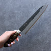 Seisuke Super Bleu Noir Gyuto  210mm Bois de Pakka marron Manipuler - japanny-FR