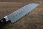 Kunihira Sairyu VG10 Damas Petit Santoku  135mm Bois de pakka noir Manipuler - japanny-FR