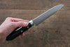 Kunihira Sairyu VG10 Damas Petit Santoku  135mm Bois de pakka noir Manipuler - japanny-FR