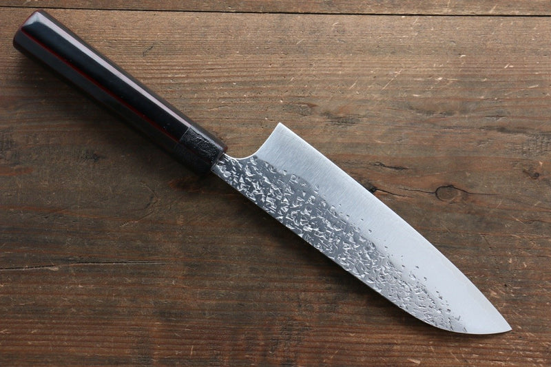Yu Kurosaki Shizuku R2/SG2 Martelé Santoku  165mm Laqué Manipuler - japanny-FR