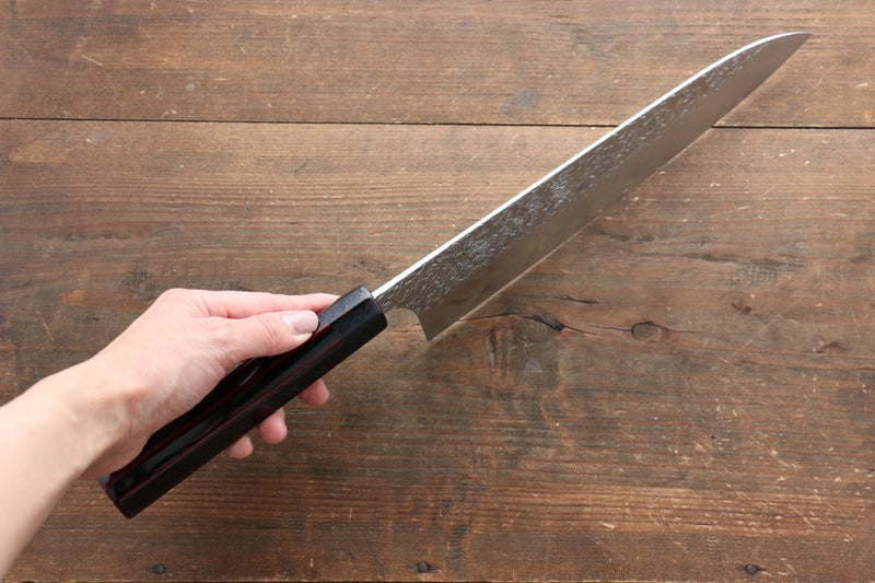 Yu Kurosaki Shizuku R2/SG2 Martelé Gyuto  240mm Laqué Manipuler - japanny-FR