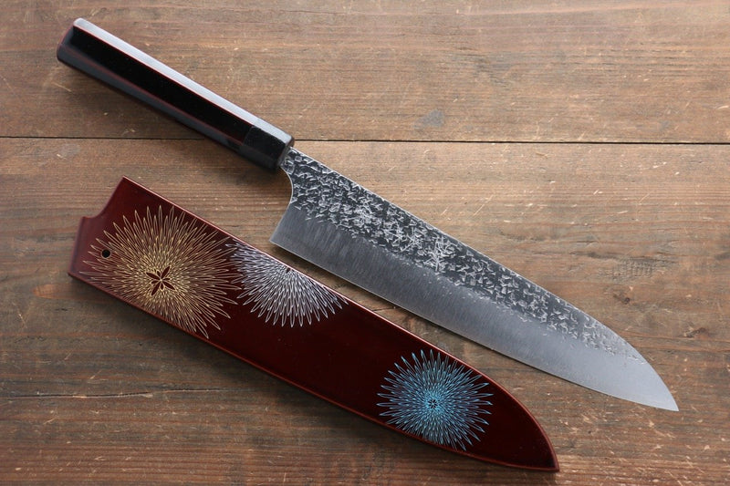 Yu Kurosaki Shizuku R2/SG2 Martelé Gyuto  240mm Laqué Manipuler - japanny-FR