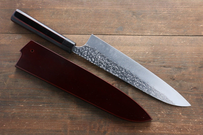 Yu Kurosaki Shizuku R2/SG2 Martelé Gyuto  240mm Laqué Manipuler - japanny-FR