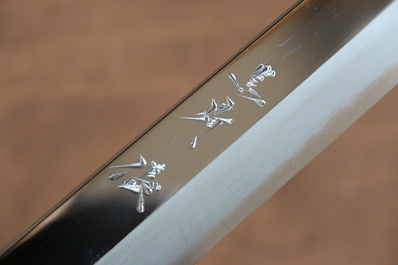 Yu Kurosaki Acier Bleu No.2 Finition en miroir Yanagiba  270mm Ebène avec double bague de buffle d'eau Manipuler - japanny-FR