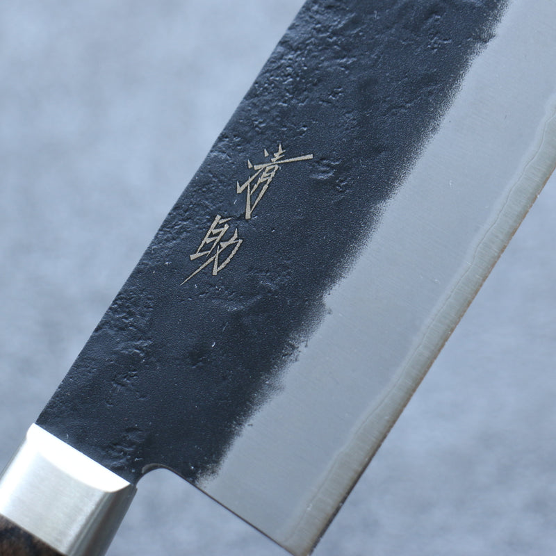 Seisuke Super Bleu Noir Nakiri  165mm Bois de Pakka marron Manipuler - japanny-FR