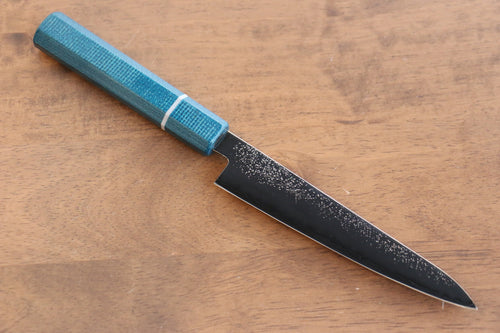 Seisuke VG5 Nashiji Teinture noire Petite-utilité  150mm Toile Micarta Bleue Manipuler - japanny-FR