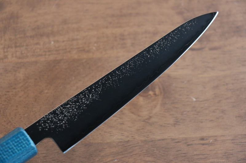 Seisuke VG5 Nashiji Teinture noire Petite-utilité  150mm Toile Micarta Bleue Manipuler - japanny-FR