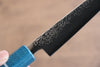 Seisuke VG5 Nashiji Teinture noire Petite-utilité  150mm Toile Micarta Bleue Manipuler - japanny-FR