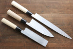 Sakai Takayuki Kasumitogi White Steel Single-edged Starter Set (06304, 06336, 06362) - japanny-FR