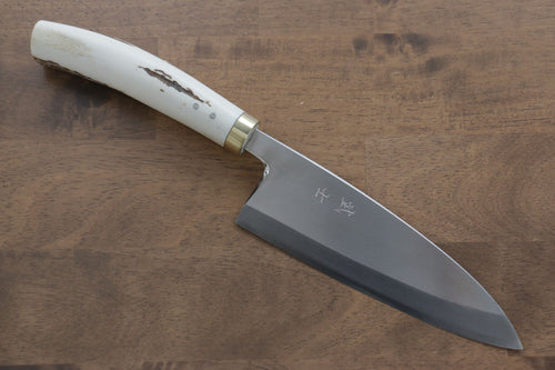 Takeshi Saji Acier Inoxydable Deba  180mm Os de vache blanc Manipuler - japanny-FR