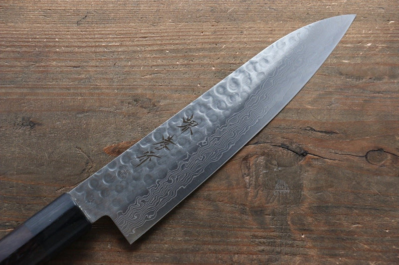 Sakai Takayuki 45 Layer Damascus Japanese Chef's Gyuto, Santoku & Petty Knife with Shitan Handle Set - japanny-FR