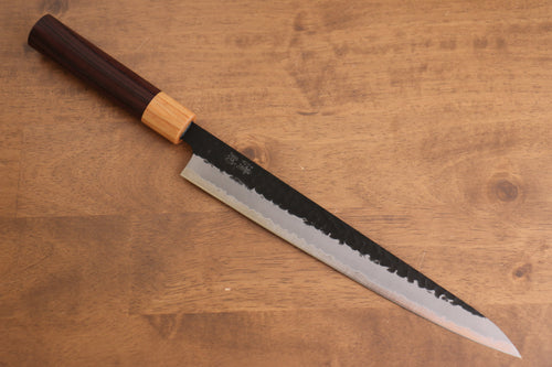 Seisuke Kokubyaku Super Bleu Martelé Kurouchi Sujihiki  240mm Shitan Manipuler - japanny-FR