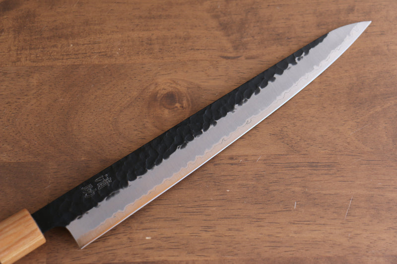 Seisuke Kokubyaku Super Bleu Martelé Kurouchi Sujihiki  240mm Shitan Manipuler - japanny-FR