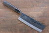 Seisuke Acier Blanc Kurouchi Nakiri 165mm Manipuler Marrons brûlés - japanny-FR