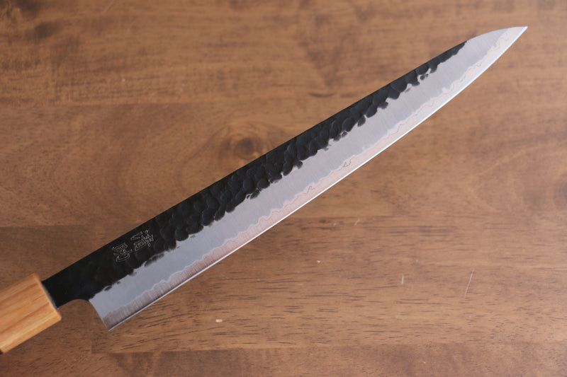 Seisuke Kokubyaku Super Bleu Martelé Kurouchi Sujihiki  240mm Shitan Manipuler - japanny-FR