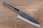 Seisuke Acier Blanc Kurouchi Santoku 165mm Manipuler Marrons brûlés - japanny-FR