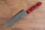 Nao Yamamoto VG10 Damas Santoku  170mm Bois de pakka rouge Manipuler - japanny-FR