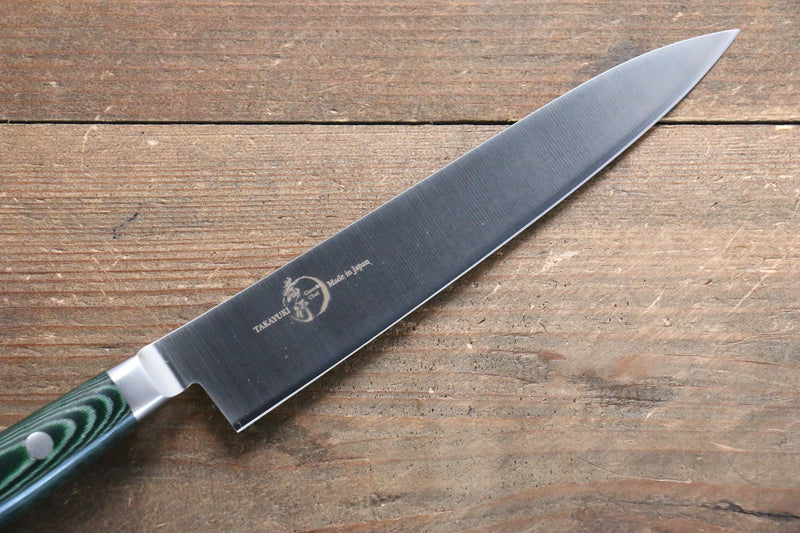 Sakai Takayuki Grand Chef Gran chef Acier suédois Petite-utilité 150mm Micarta vert Manipuler - japanny-FR