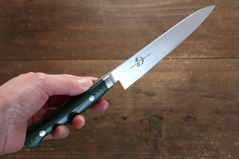 Sakai Takayuki Grand Chef Gran chef Acier suédois Petite-utilité 150mm Micarta vert Manipuler - japanny-FR