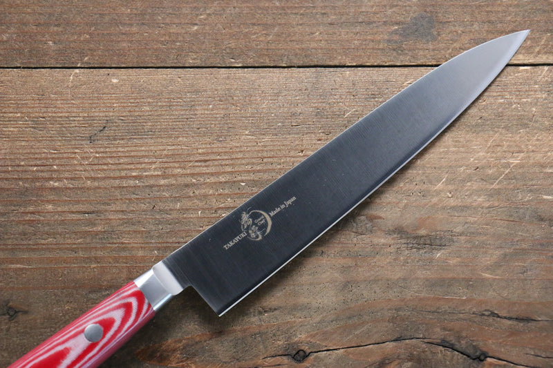 Sakai Takayuki Grand Chef Gran chef Acier suédois Petite-utilité 150mm Micarta rouge Manipuler - japanny-FR