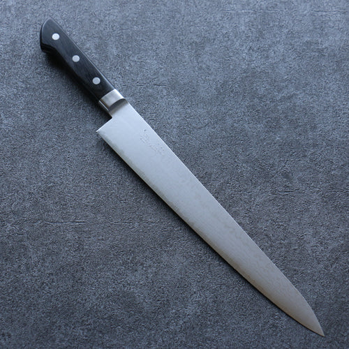 Seisuke VG10 Damas Sujihiki  270mm Bois de pakka noir Manipuler - japanny-FR