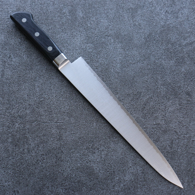 Seisuke VG10 Damas Sujihiki  240mm Bois de pakka noir Manipuler - japanny-FR