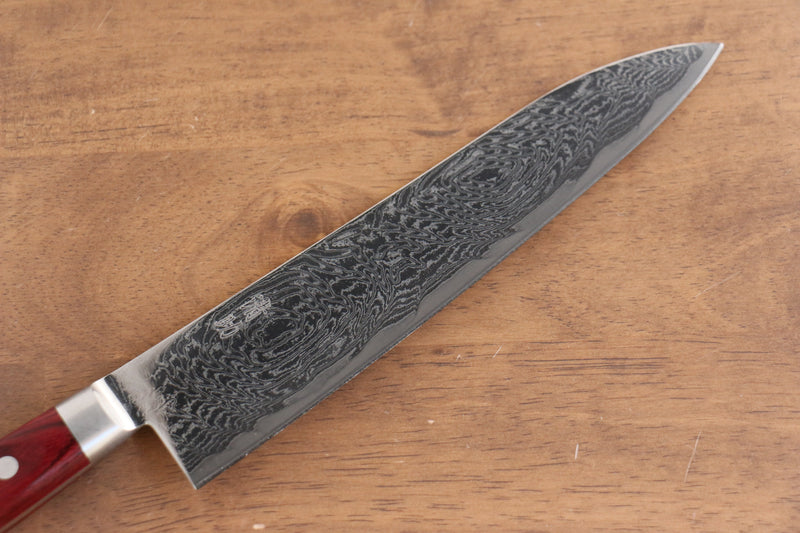 Seisuke Nami AUS10 Finition miroir Damas Gyuto  210mm Bois de pakka rouge Manipuler - japanny-FR