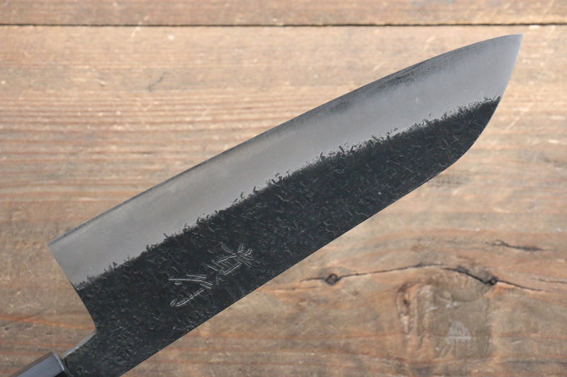 Takayuki Iwai Super Bleu Kurouchi Martelé Santoku  165mm Shitan Manipuler - japanny-FR