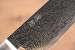 Seisuke Nami AUS10 Finition miroir Damas Santoku 180mm Manipuler Bois de pakka rouge - japanny-FR