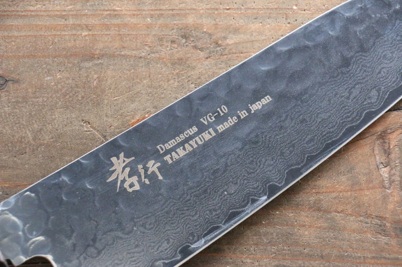 Sakai Takayuki VG10 33 Couche de Damas Santoku  170mm Keyaki (orme japonais) Manipuler - japanny-FR