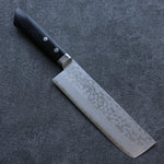 Seisuke VG10 Damas Nakiri  165mm Bois de pakka noir Manipuler - japanny-FR