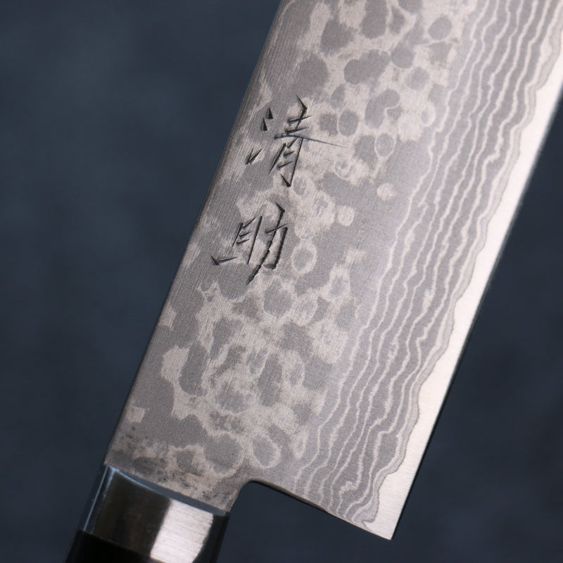 Seisuke VG10 Damas Nakiri  165mm Bois de pakka noir Manipuler - japanny-FR