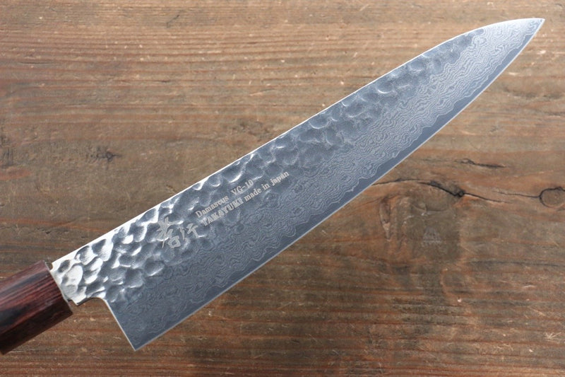 Sakai Takayuki VG10 33 Couche de Damas Gyuto  210mm Keyaki (orme japonais) Manipuler - japanny-FR