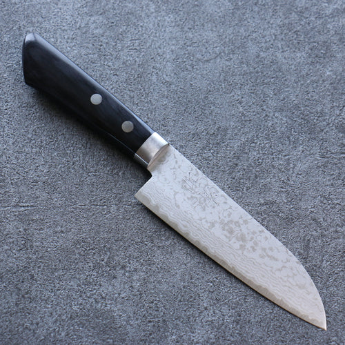 Seisuke VG10 Damas Petit Santoku  135mm Bois de pakka noir Manipuler - japanny-FR