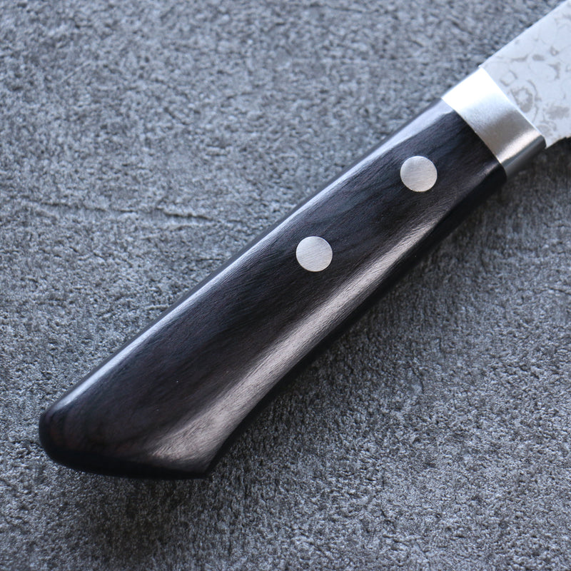 Seisuke VG10 Damas Petit Santoku  135mm Bois de pakka noir Manipuler - japanny-FR