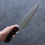 Seisuke VG10 Damas Gyuto  180mm Bois de pakka noir Manipuler - japanny-FR