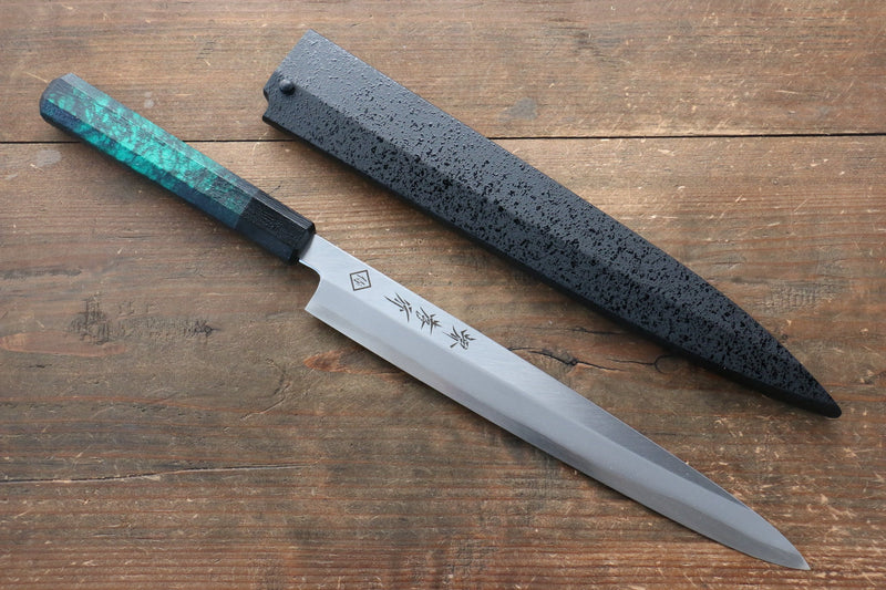 Sakai Takayuki Yanagiba Knife World Sushi Skills Institute Special Edition Green - japanny-FR