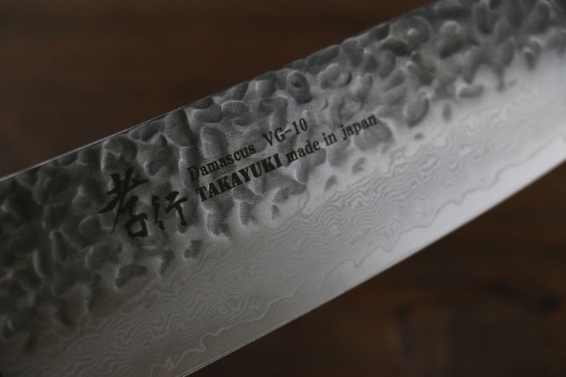 Sakai Takayuki VG10 33-Couches Damas Santoku  180mm Bois d'acajou Pakka Manipuler - japanny-FR