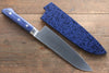 Seisuke Seiten Molybdene Santoku  180mm Bois de pakka bleu Manipuler avec Gaine - japanny-FR