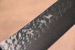 Yu Kurosaki Senko Ei R2/SG2 Martelé Santoku  165mm Acrylique bleu blanc Manipuler - japanny-FR