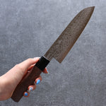 Seisuke VG10 Damas Santoku  165mm Noix Manipuler - japanny-FR