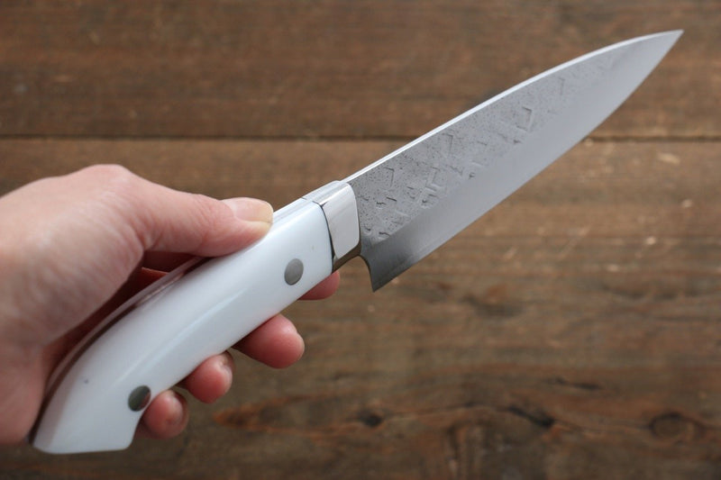 Takeshi Saji SRS13 Martelé Petite-utilité  130mm Pierre blanche Manipuler - japanny-FR