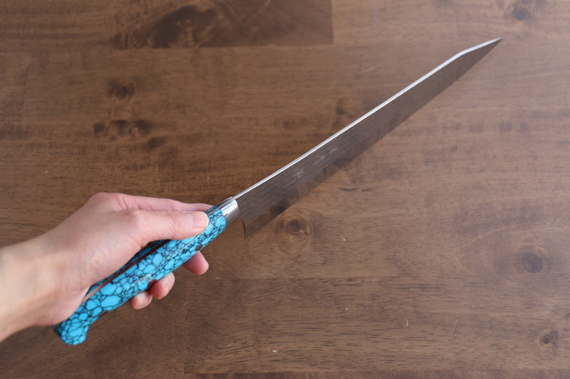 Yu Kurosaki Senko Ei R2/SG2 Martelé Gyuto  270mm Turquoise Manipuler - japanny-FR