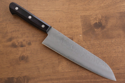 Seisuke Budou Acier argenté NO.3 Nashiji Santoku  180mm Bois de Pakka Purple Manipuler - japanny-FR