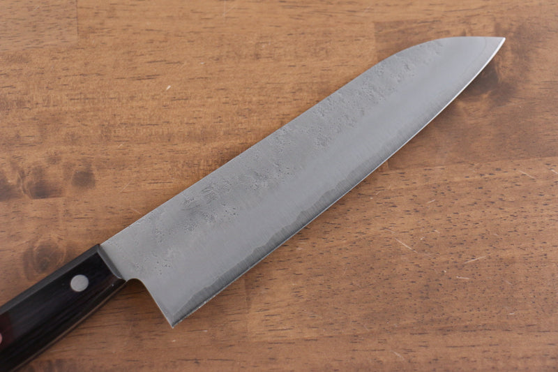 Seisuke Budou Acier argenté NO.3 Nashiji Santoku  180mm Bois de Pakka Purple Manipuler - japanny-FR