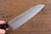 Seisuke Budou Acier argenté NO.3 Nashiji Santoku  180mm Bois de Pakka Purple Manipuler - japanny-FR